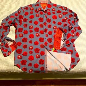 Tallia Mens Floral Button Down L